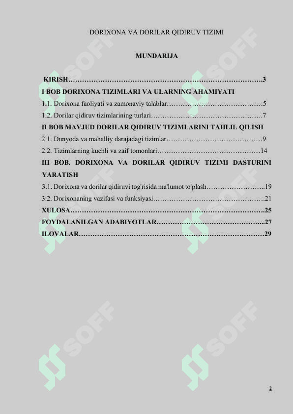 DORIXONA VA DORILAR QIDIRUV TIZIMI 2