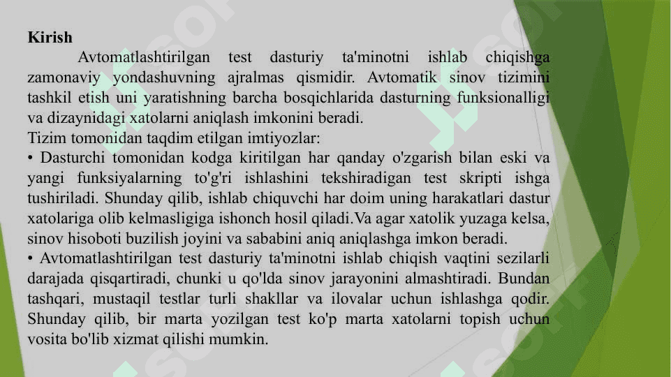 Avtomatlashtirilgan test tizimini ishlab chiqish 2