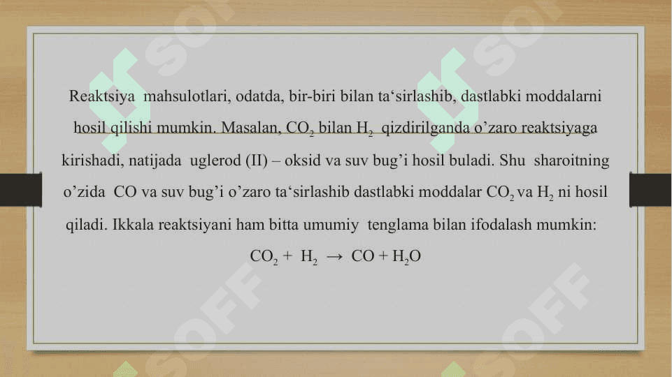 Kimyoviy muvozanat va uni siljitish shartlari 4