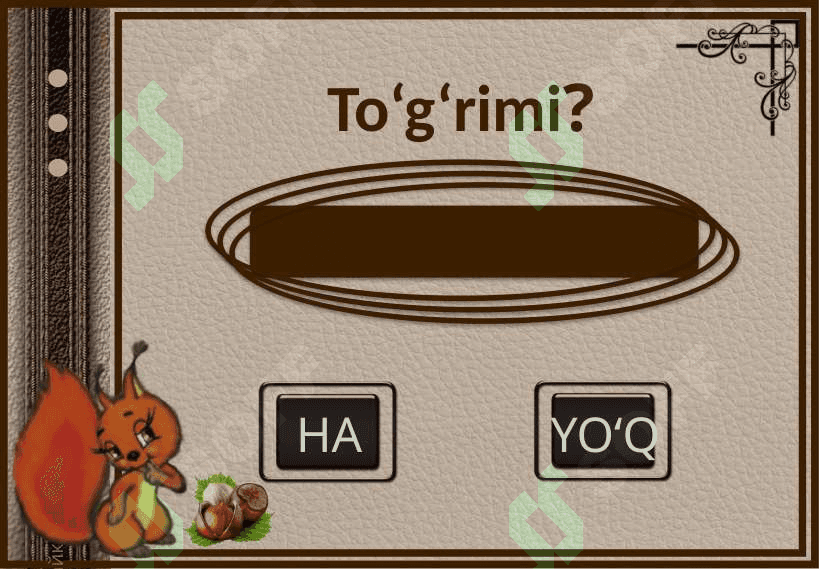 1-sinf To‘g‘ri-noto‘g‘ri o‘yini MATEMATIKA TRENAJYOR 5