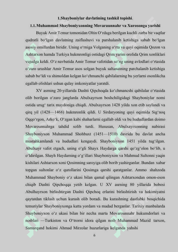 Shayboniylar davrida Buxoro xonligi. 6