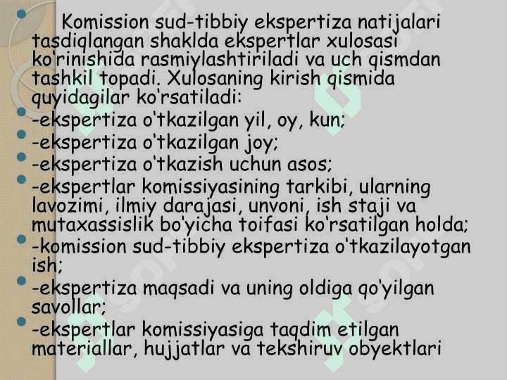 Sud-tibbiy ekspertizada etika masalalari. 7