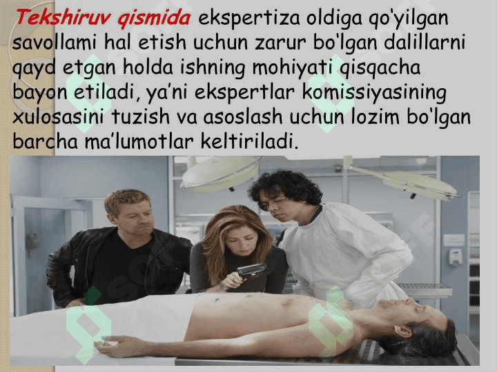 Sud-tibbiy ekspertizada etika masalalari. 8