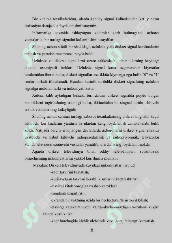 Axborot xavísizligi usullari. Axborotni ruxsatsiz kirishdan himoya qilish..docmustaqil ish 8