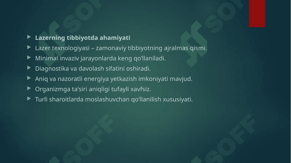 lazerning Tibbiyotda qo’llanishi 2