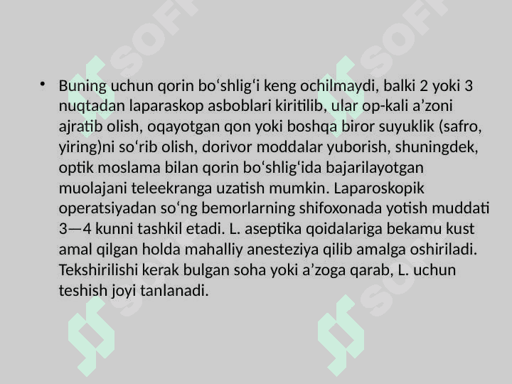 Laparaskopiyaning jarrohlikda qo’llanish 4