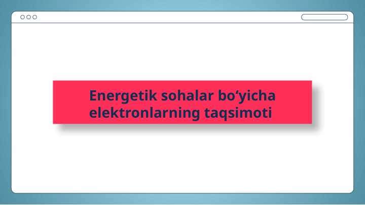 Energetik sohalar boʻyicha elektronlarning taqsimoti