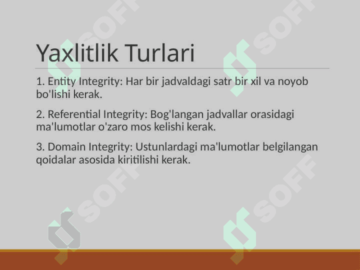 Ma'lumotlar Bazasi Yaxlitligi 3