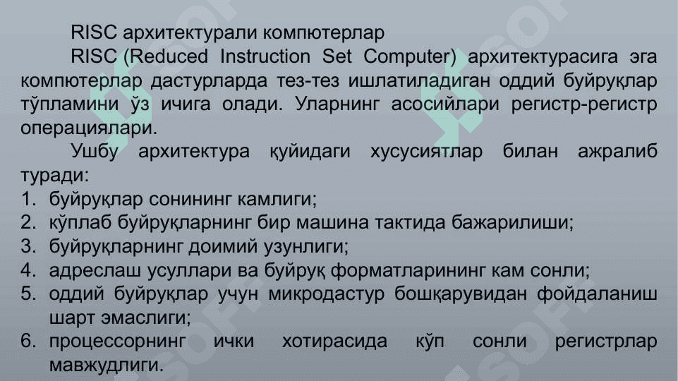 Буйруқлар тизими тузилиши, операндларнинг форматлари 8