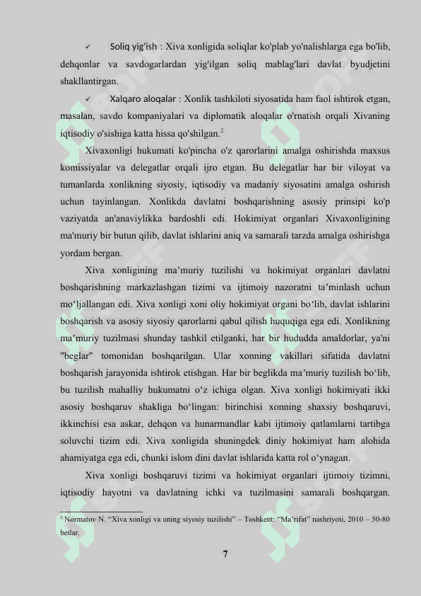 Xiva xonligida ijtimoiy-iqtisodiy hayot 7