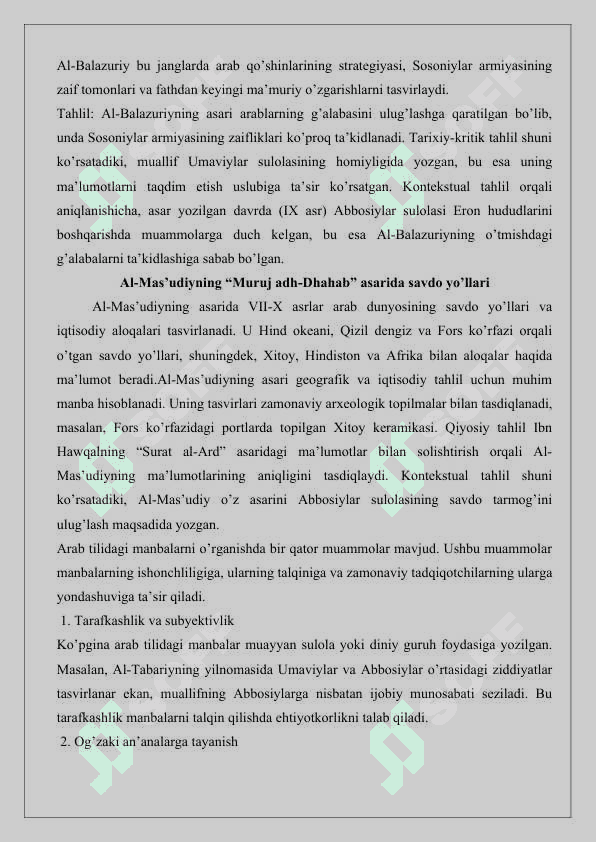 Ilk o’rta asrlar tarixiga oid arab tilidagi manbalarni o’rganish 25 4