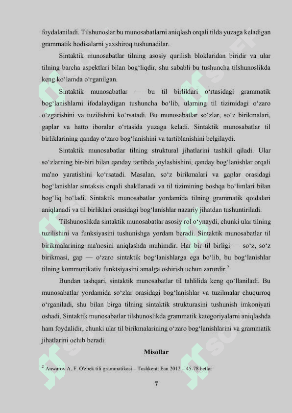 Sintaktik va sintagmatik munosabat 7
