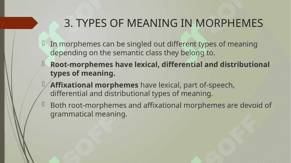 The morphemic structure of the English language 6