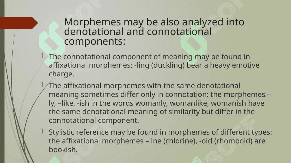 The morphemic structure of the English language 8