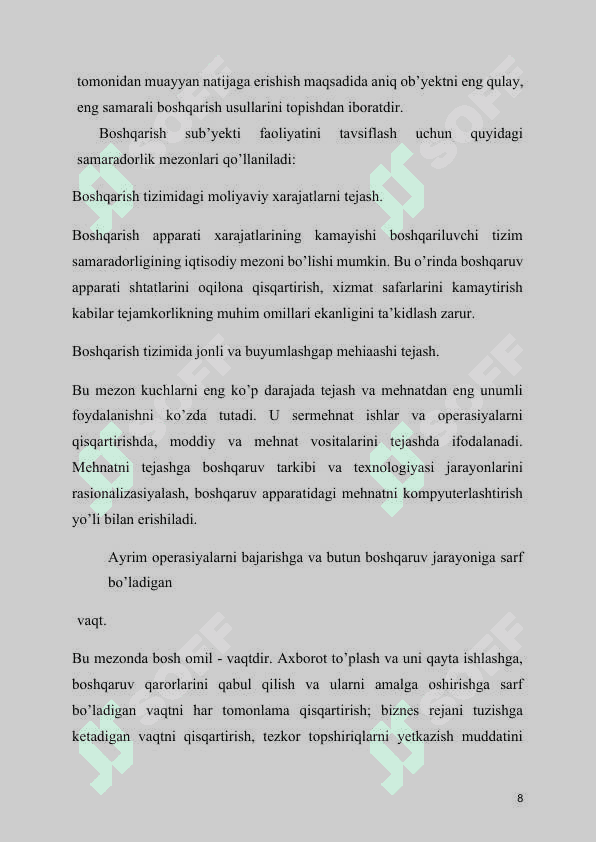 KOMPANIYA MUVAFFAGIYATINI BELGILOVCHI OMILLAR 8