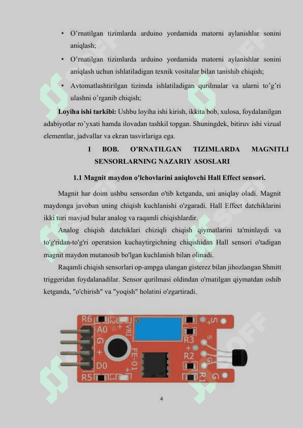 Magnit dachik yordamida motorni aylanishi sonini sanaydigan dastur  va uning qiymatini 16x2 LCD manitoriga chaqiruvchi dastur tuzish 4