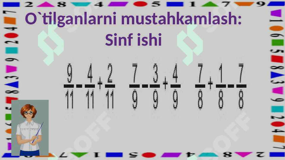 Kasrlarni taqqoslash 3
