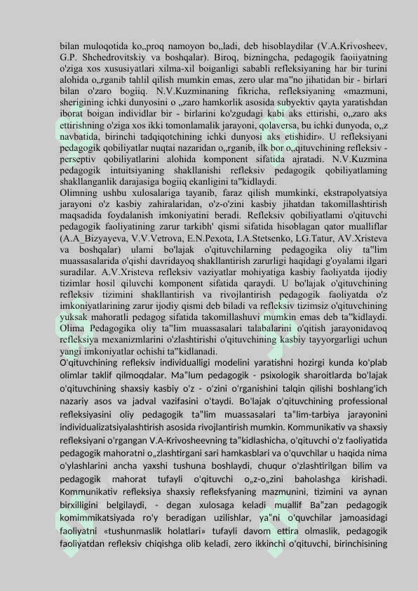 refleksiya va o`z o`zini baholash 4
