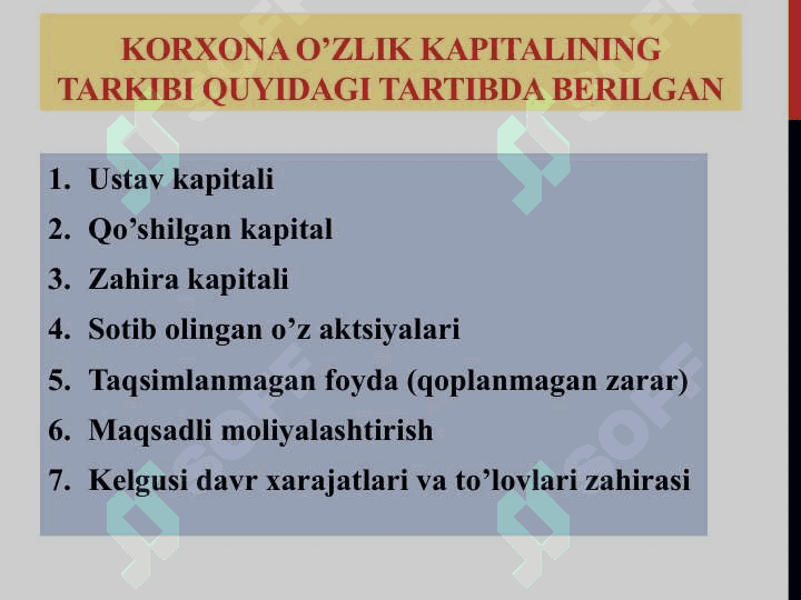 O‘ZLIK  KAPITALI HISOBI 2