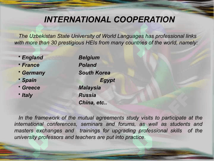 Uzbekistan  State World Languages University 7