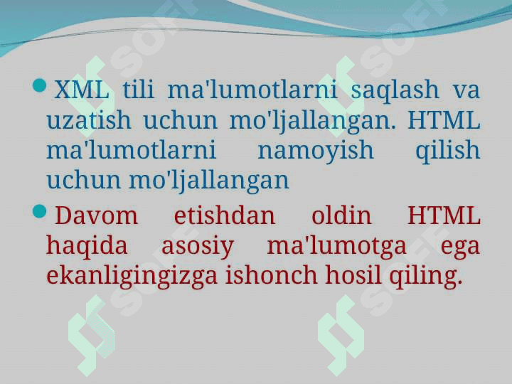 XML va ma`lumotlar bazasi 3