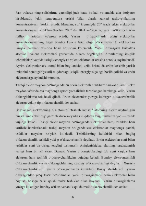 Yarim o’tkazgich parametrlarini o’lchash usullari 5