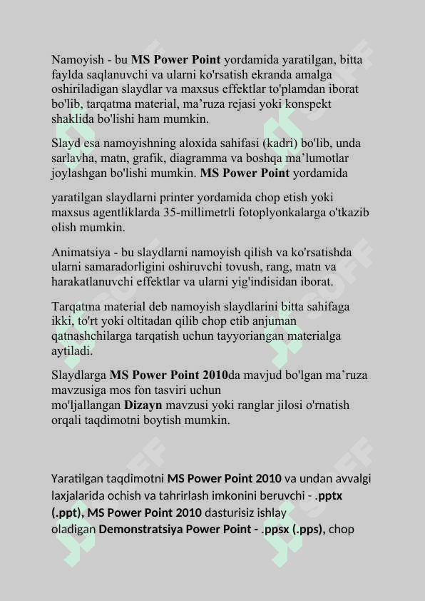 Power Pointda animatsiyalarni yaratish va ular bilan ishlash 3