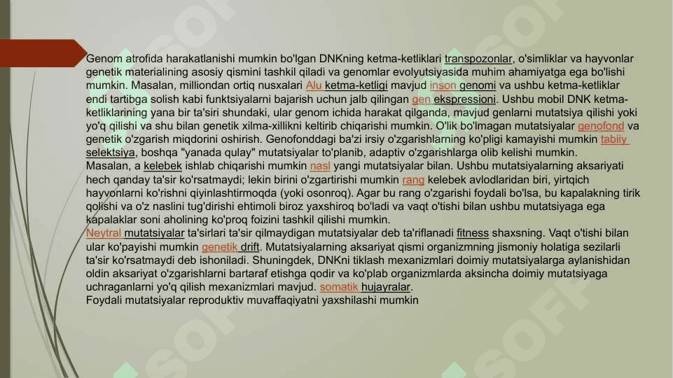 Mutatsiya. Oqsil biosintezi 7