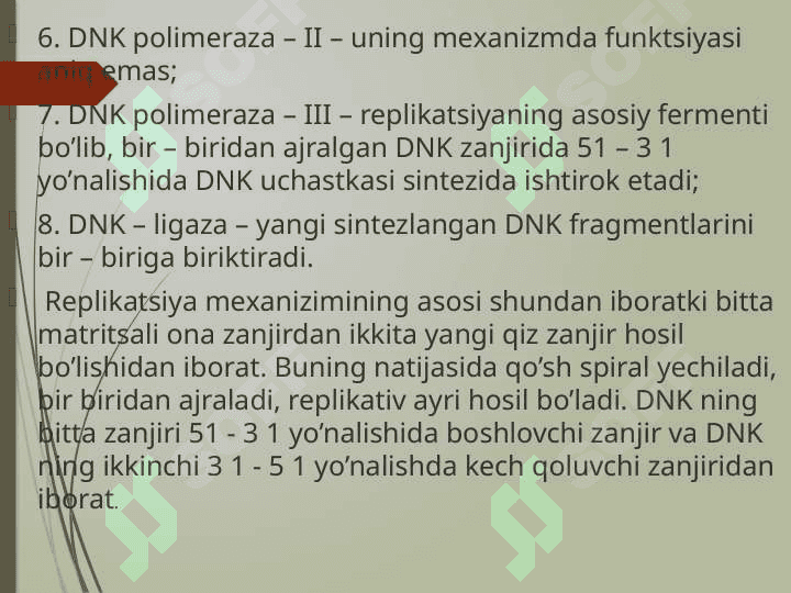 Prokariot va eukariot DNK polemerazaari 4