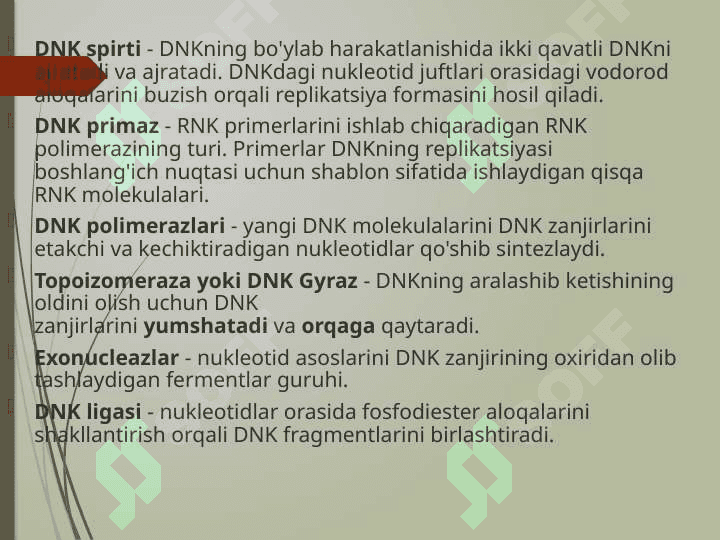 Prokariot va eukariot DNK polemerazaari 5