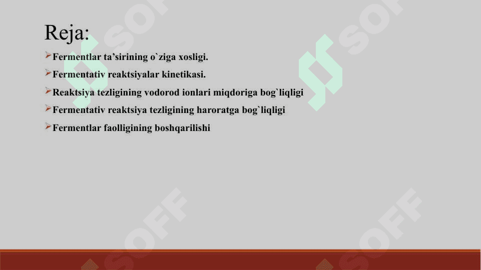 Fermentativ jarayonlar kinetikasi 2