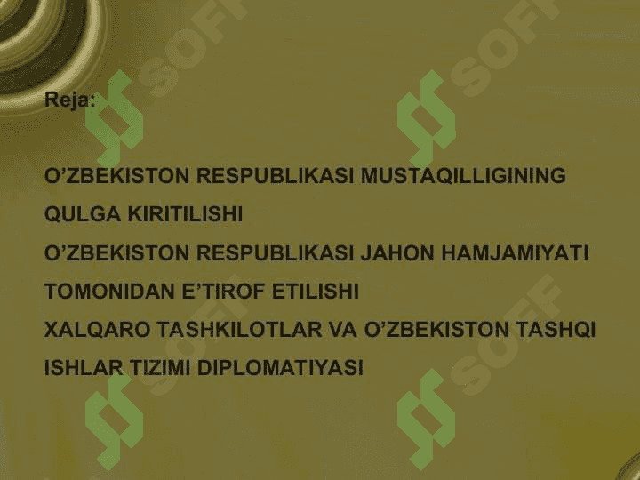 O’zbekiston respublikasi tashqi siyosatining maqsad va vazifalari 2