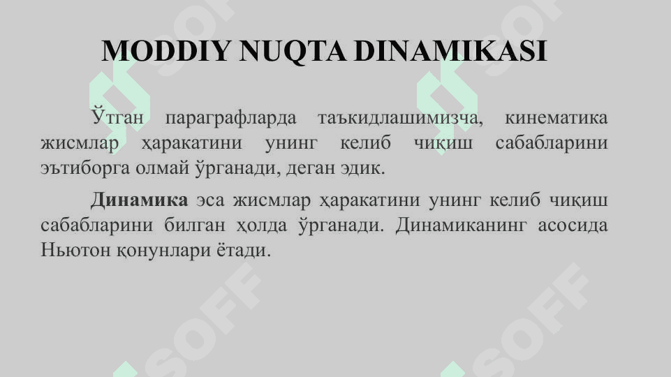 MODDIY NUQTA DINAMIKASI. 2