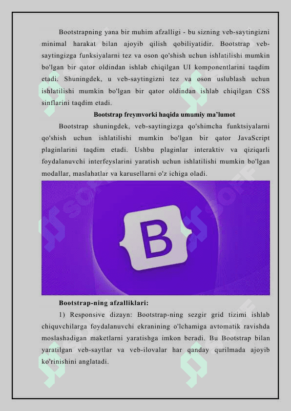 Bootstrap freymvorkda formalar bilan ishlash, amaliy ko‘rsatmalar. 4