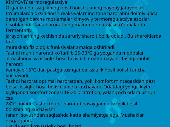 TURLI IQLIM SHAROITLARIDA TERMOREGULYATSIYA 6