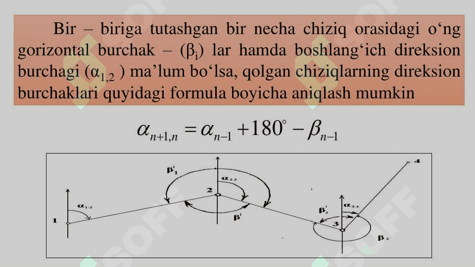 Direksion burchak va gorizontal burchak bog‘liqligi 3