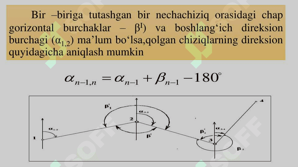 Direksion burchak va gorizontal burchak bog‘liqligi 4