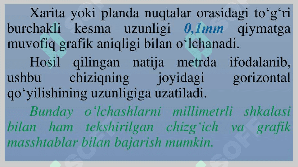 Topoгrafik karta va planlarda yechiladigan masalalar. 2
