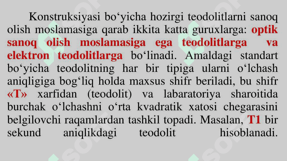 Teodolitni tekshirish va sozlash. 2