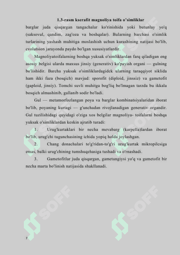 OʻZBEKISTON FLORASIDA AKALIFA, SUTLAMADOSHLAR OILASI 7