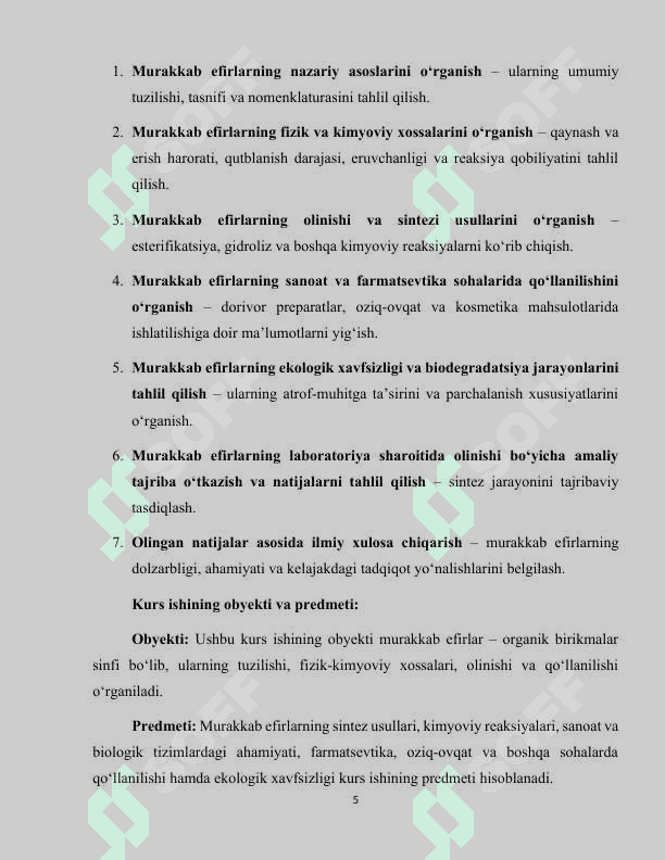 Murakkab efirlar 5