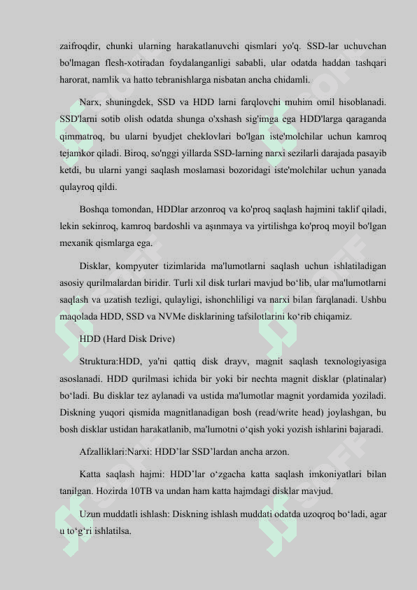 DISKLAR VA ULARNING BOSHQARUVI HDD, SSD, NVME 8