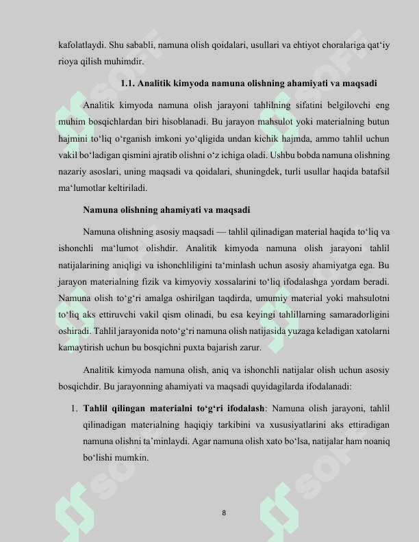 Analiz olish uchun namuna 8
