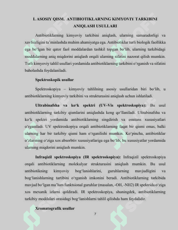 Antibiotiklarning kimyoviy tahlili 7