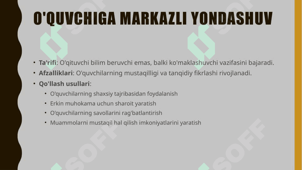 Zamonaviy o'qitish metodikalari 3