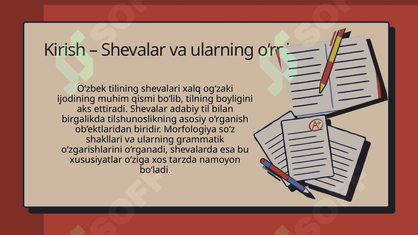 Shevalarning morfologik xususiyatlari 2