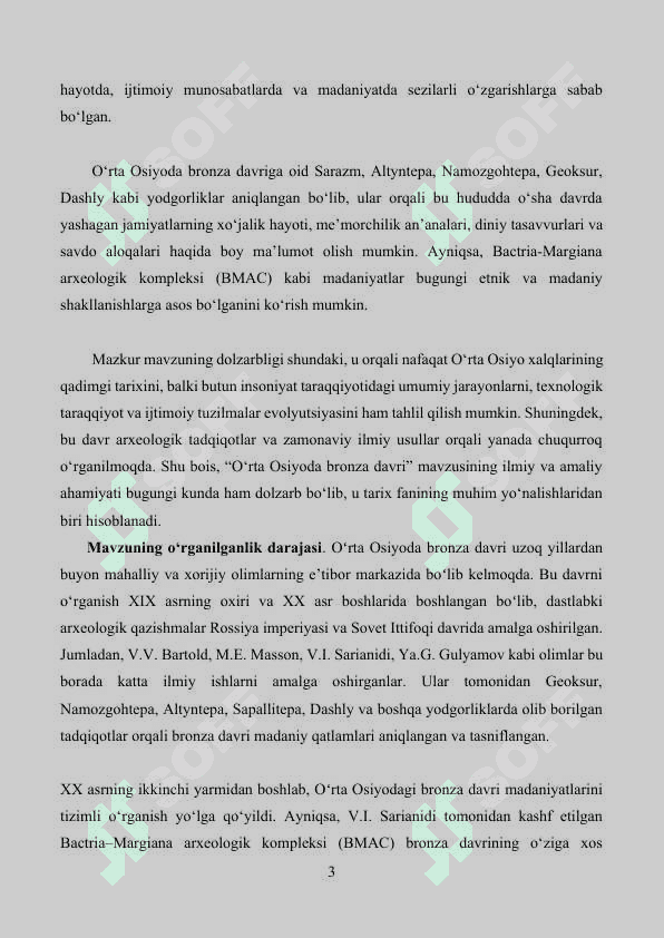 Oʻrta Osiyoda Bronza davri 3