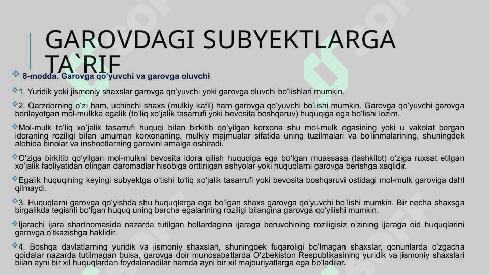 Garov tushunchasi 4