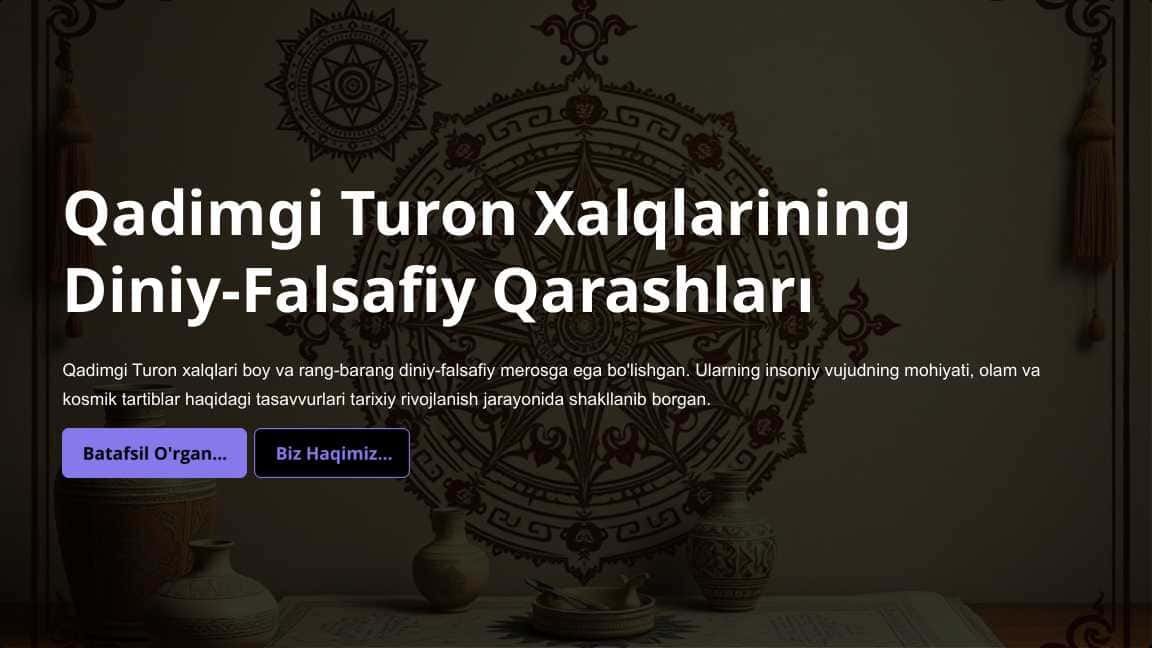 Qadimgi Turon Xalqlarining Diniy-Falsafiy Qarashları