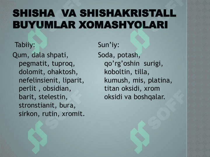 Silikatlar (keramika, chinni va fayans) 4
